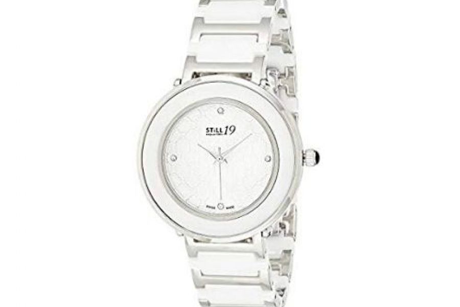 Still 19 - Women's Silver Dial Stainless Steel and Ceramic Band Watch